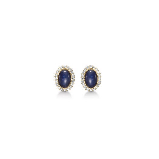 Royal Sapphire ørestikker fra Mads Z i 14 karat guld med safirer og diamanter 5 mm